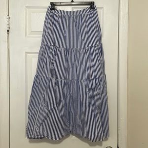 Banana republic tiered poplin maxi skirt